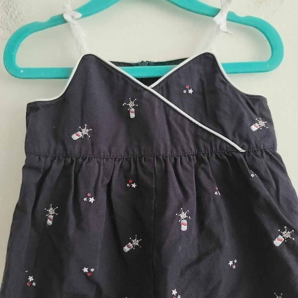 VTG Gymboree Embroidered Firecracker Fireworks July‎ 4th Romper